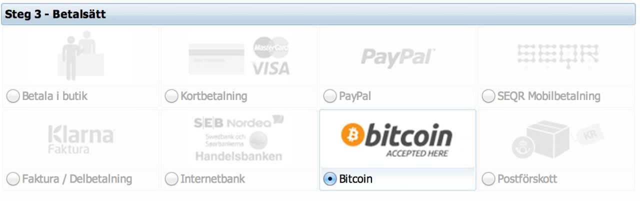 Webhallen accepterar Bitcoin