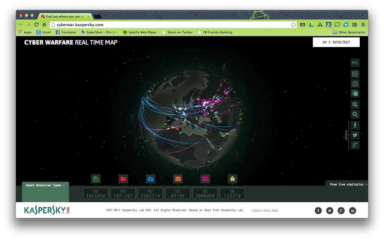 Cyberkartan visar internetattacker i realtid