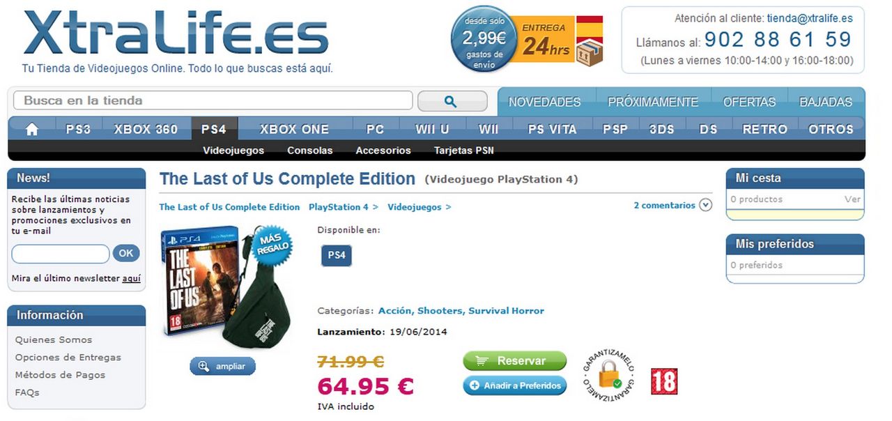 Spansk återförsäljare listar The Last of Us för PlayStation 4