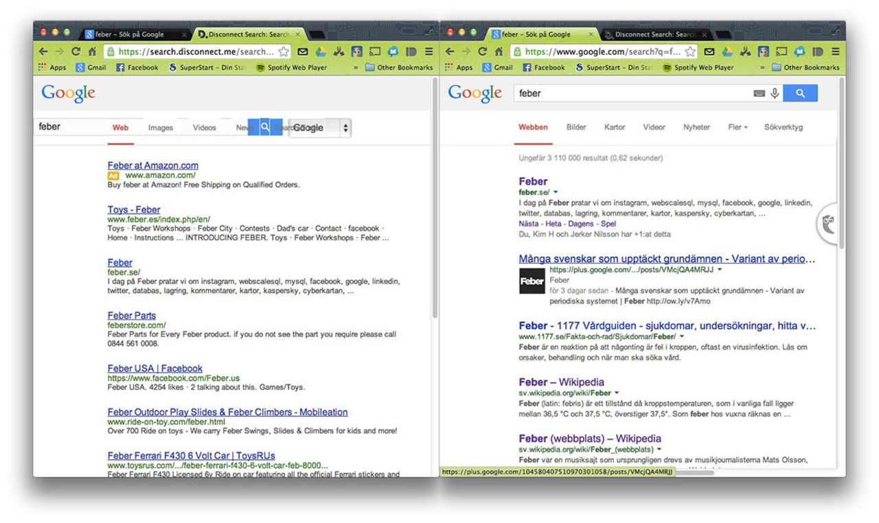 Sök anonymt med Disconnect