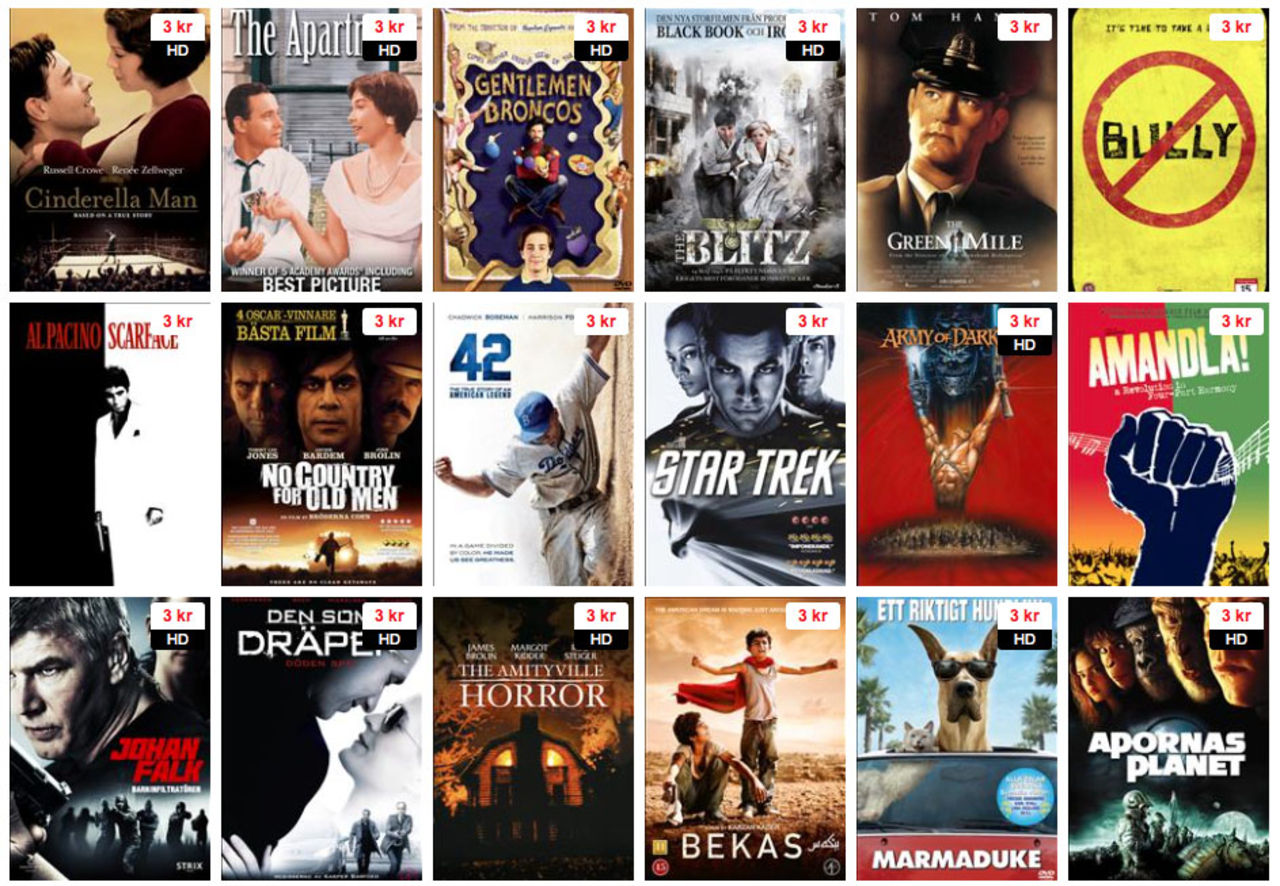 Film2home hyr ut film för 3 kronor