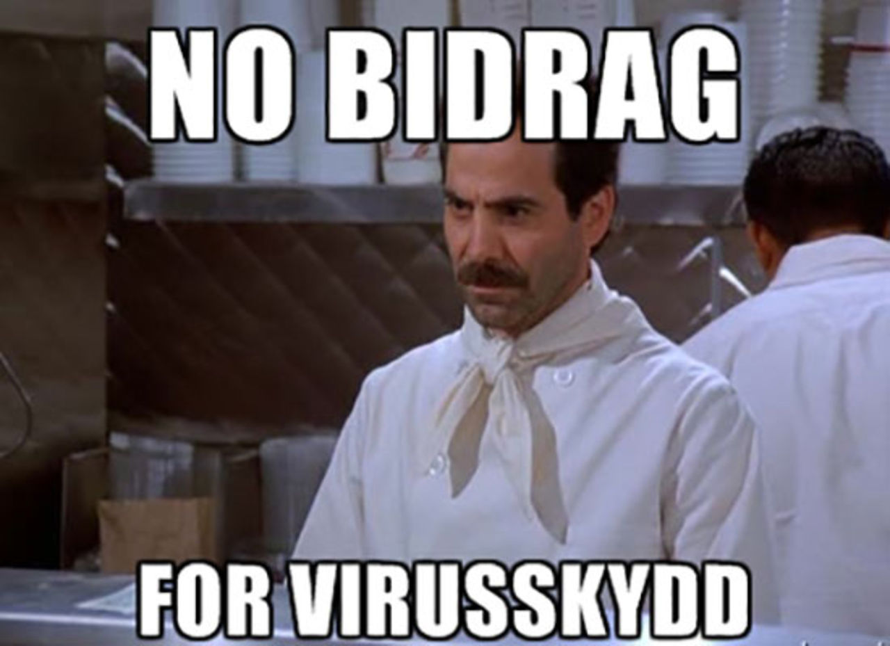 Inget bidrag för virusskydd