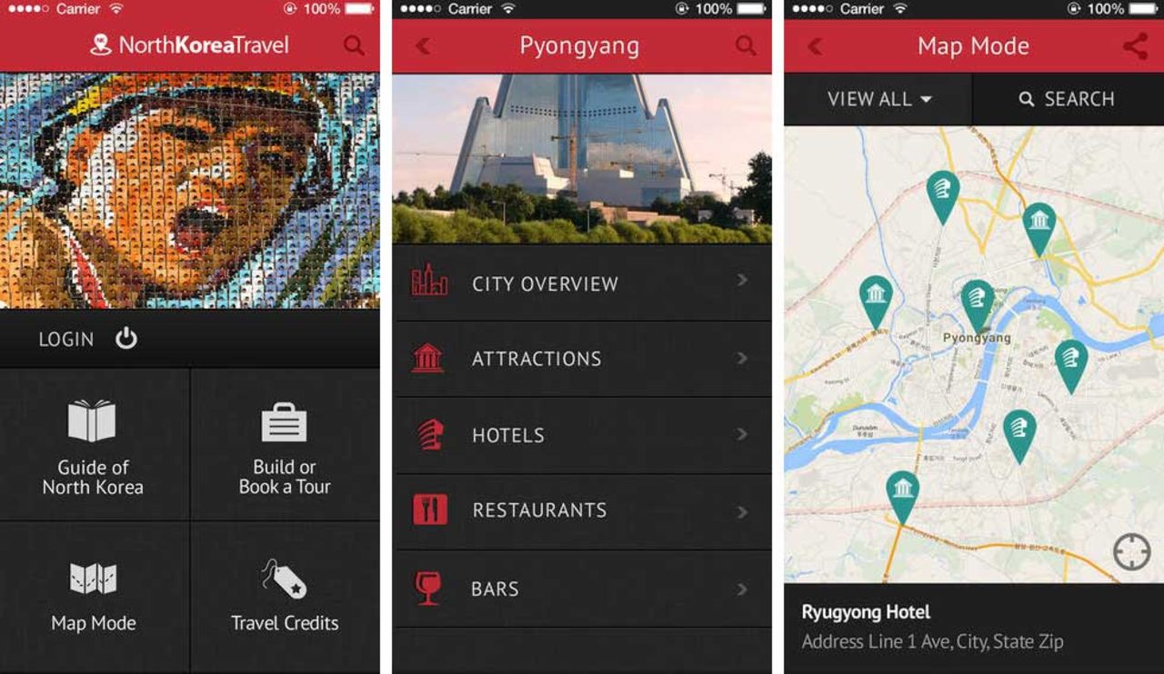 Nordkorea släpper reseapp