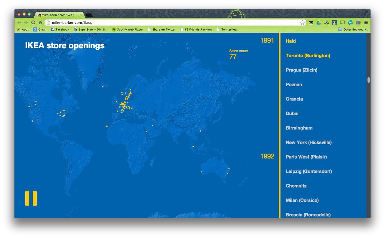 Kolla in IKEA:s expansion över världen