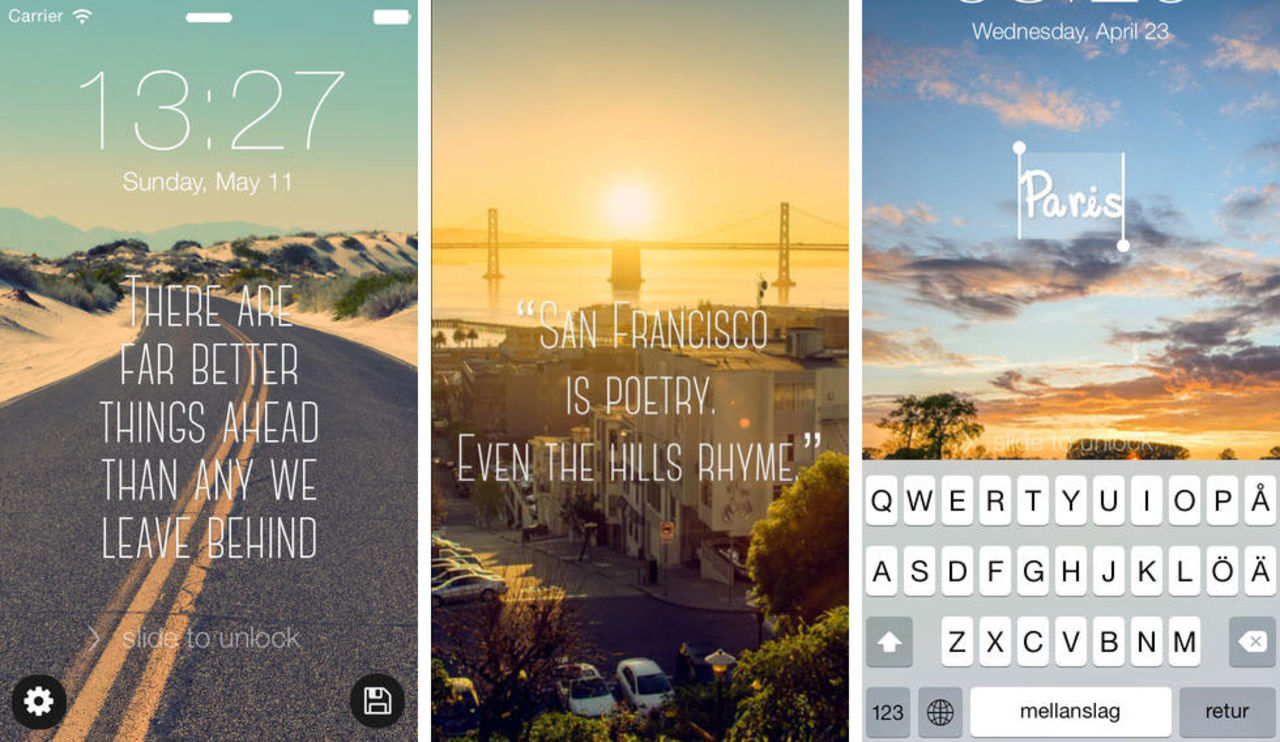 Gör egna iPhone-bakgrunder med Quotespaper