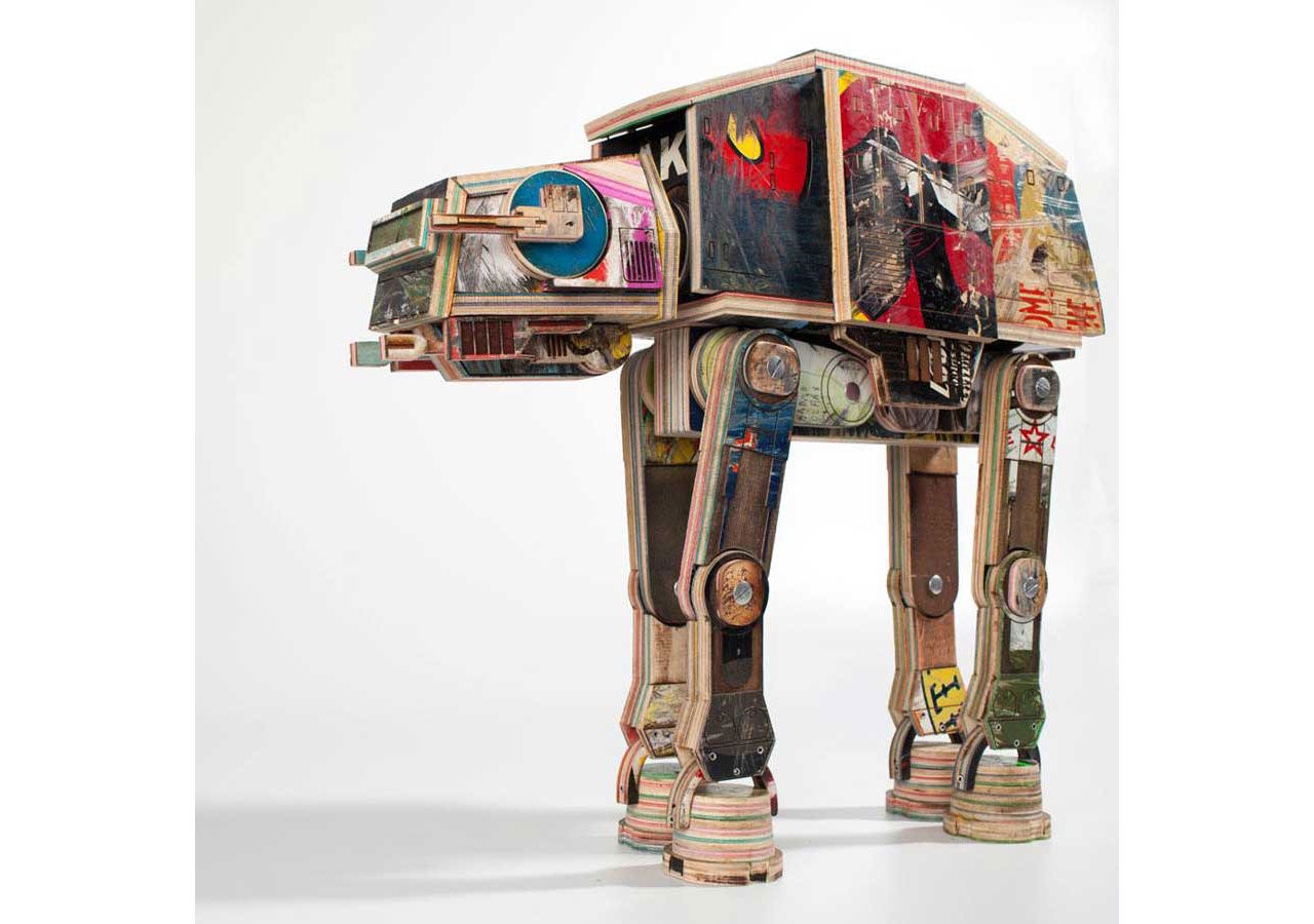 Star Wars-konst av gamla skateboards
