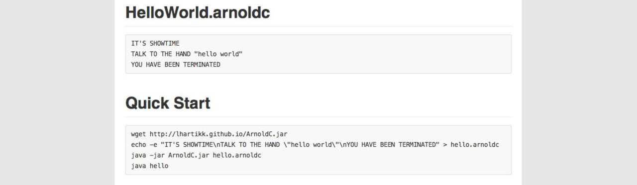 Programmeringspråk baserat på Schwarzeneggers oneliners