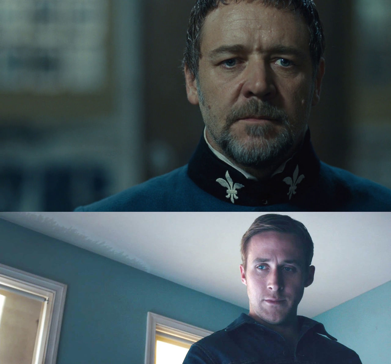 Ryan Gosling och Russel Crowe i film noir