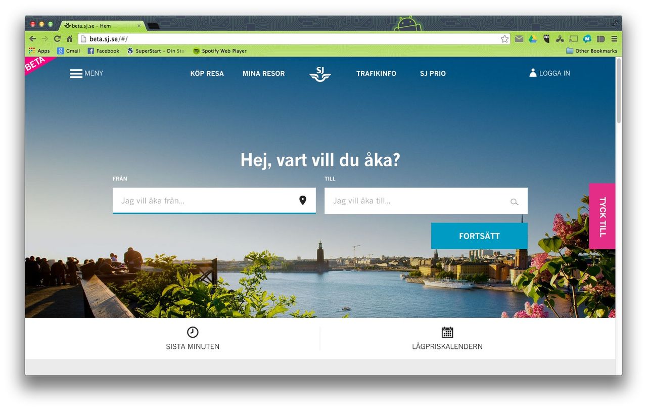 Betatesta nästa version av SJ.se