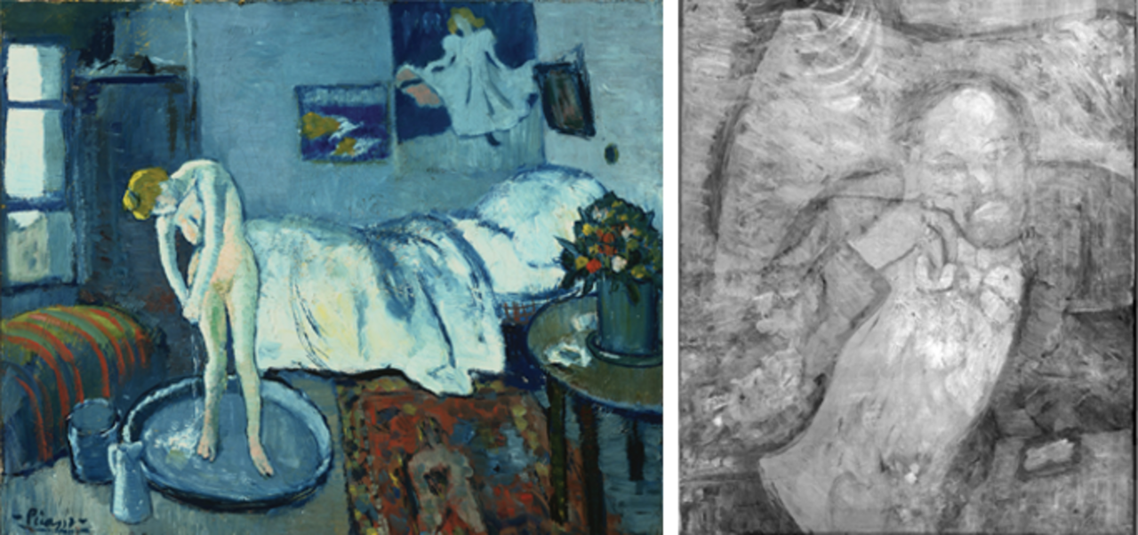 Dold målning hittad under picassomålning