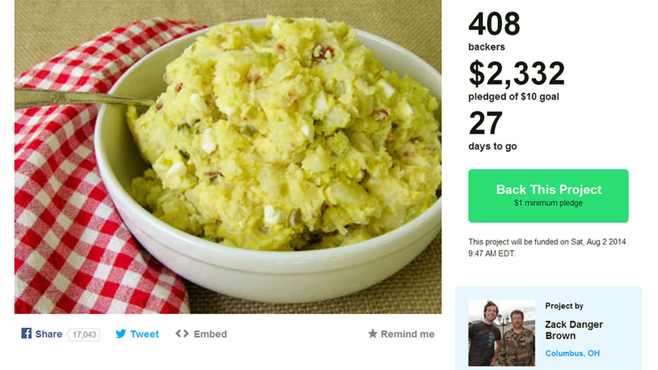 Potatissallad på Kickstarter drar in massvis med pengar