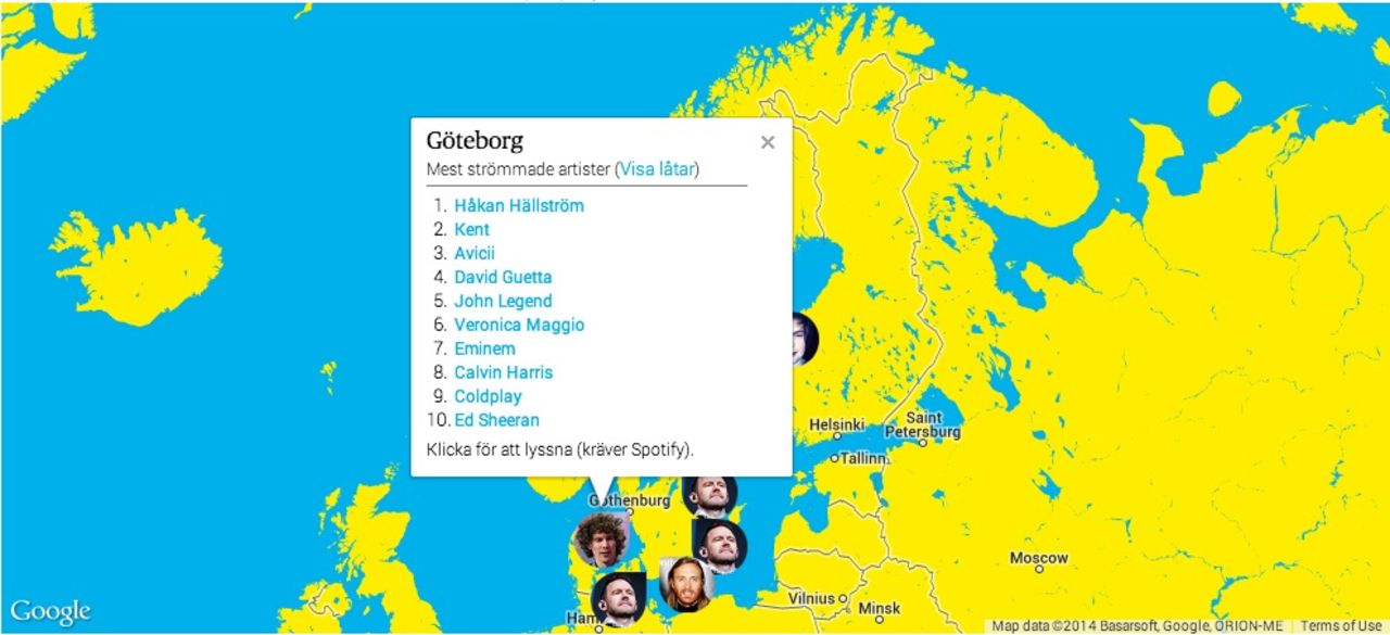 Det här lyssnar olika svenska städer på