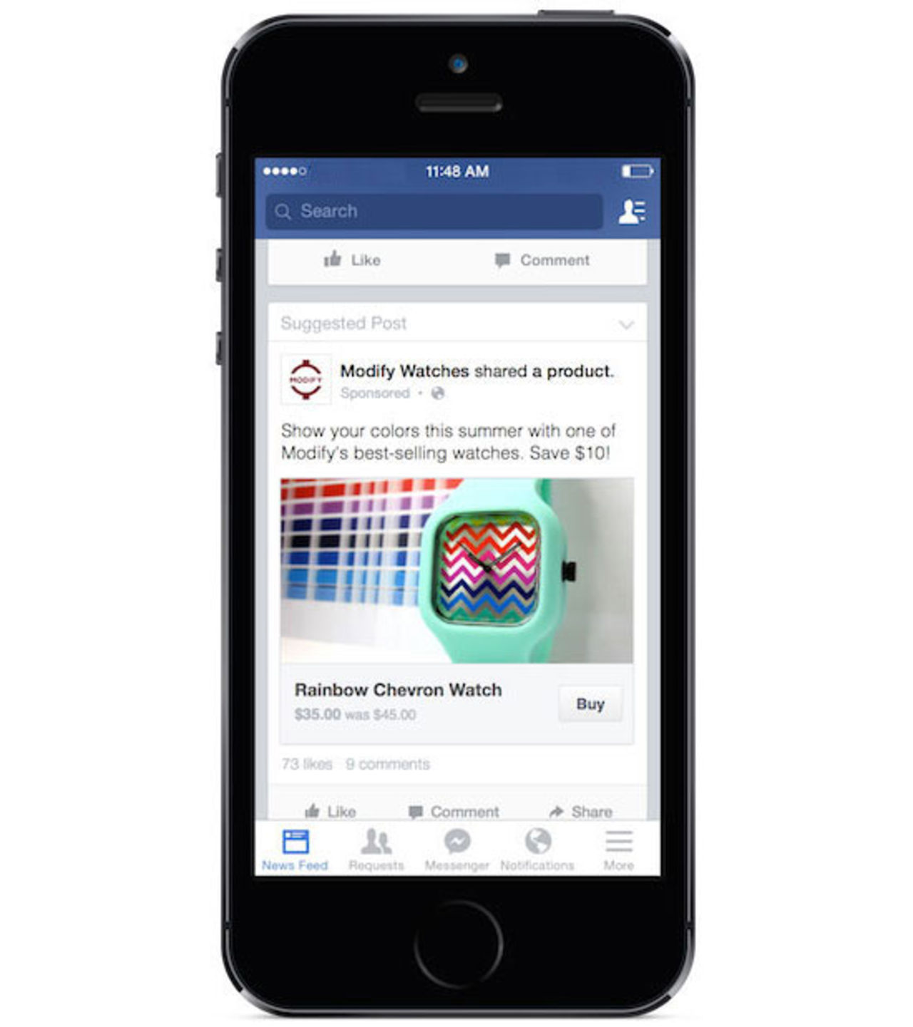 Facebook testar köp-knapp i flödet