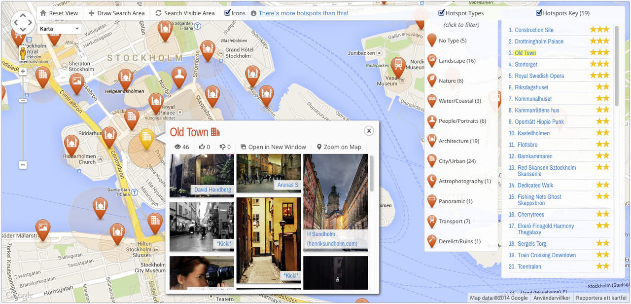 Hitta hotspots för foto i olika städer