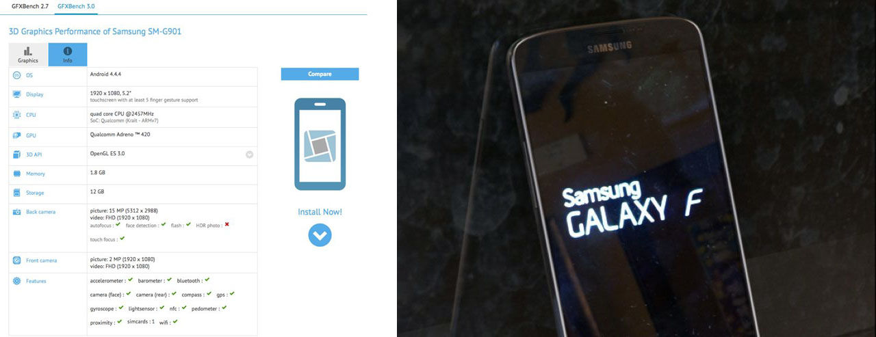 Specifikationer på Samsung Galaxy F dyker upp