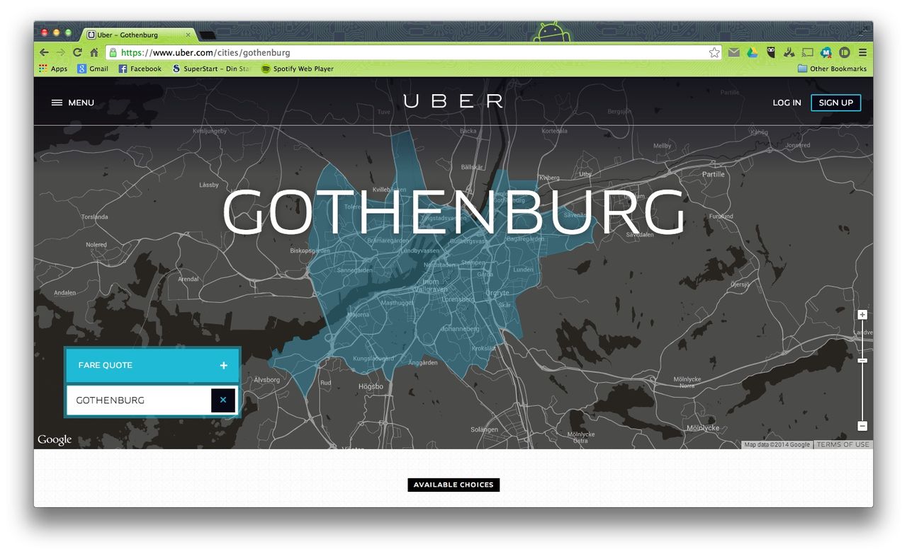 Uber drar igång i Göteborg
