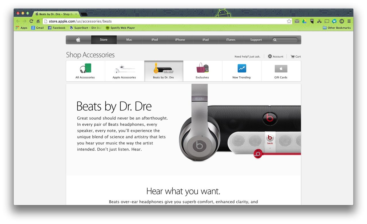 Nu har Beats en egen sektion på Apple Store