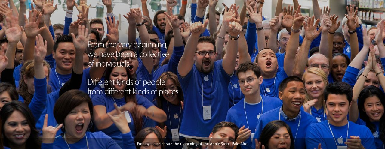 Många vita män på Apple