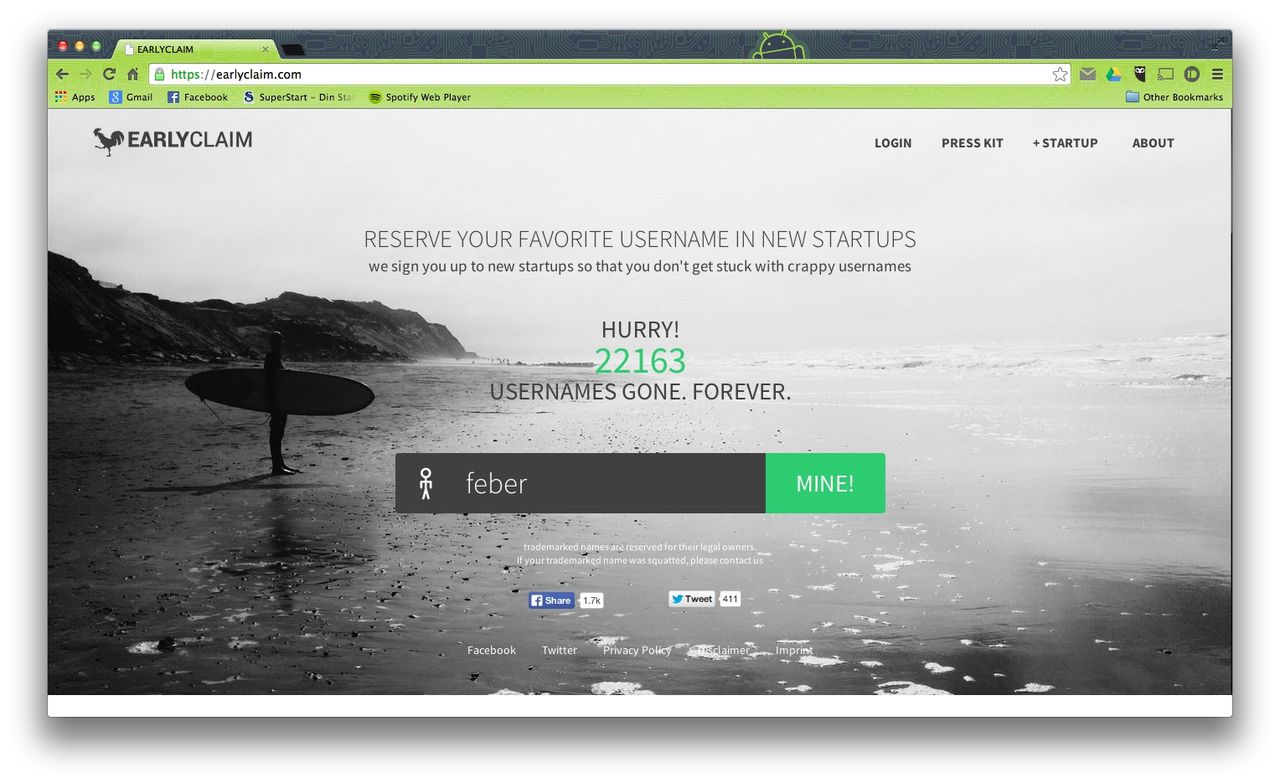 Reservera ditt användarnamn på nya tjänster automatiskt