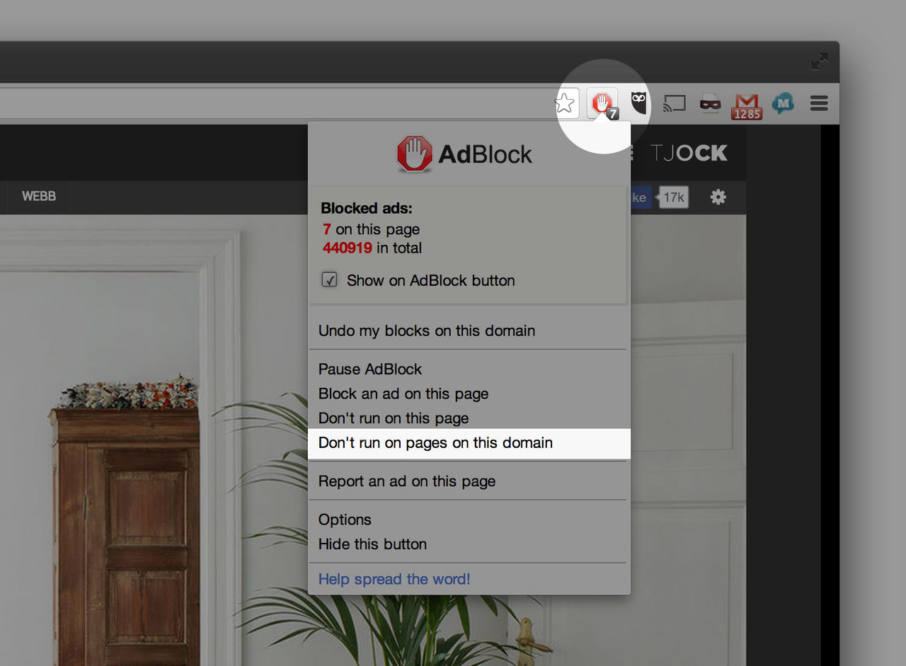 Så stänger du av AdBlock