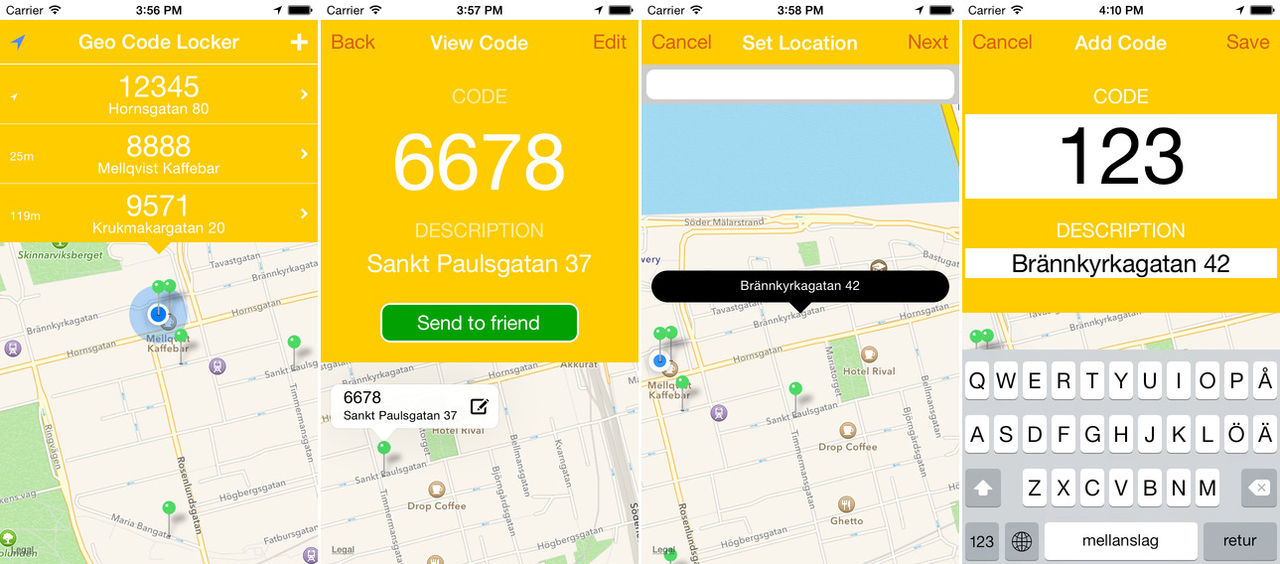 Geo Code Locker håller koll på portkoder
