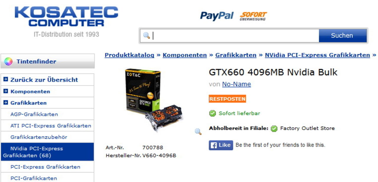 Falska GeForce GTX 660 säljs i Tyskland