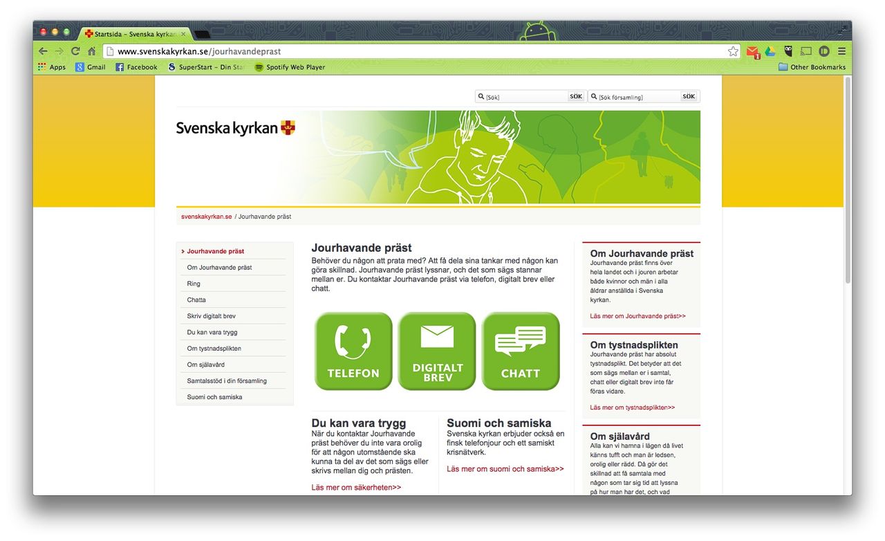 Nu flyttar jourhavande präst ut på nätet