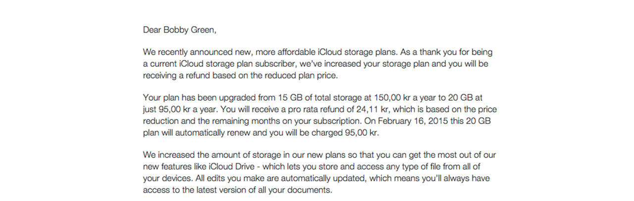 Vissa iCloud-användare får pengarna tillbaka
