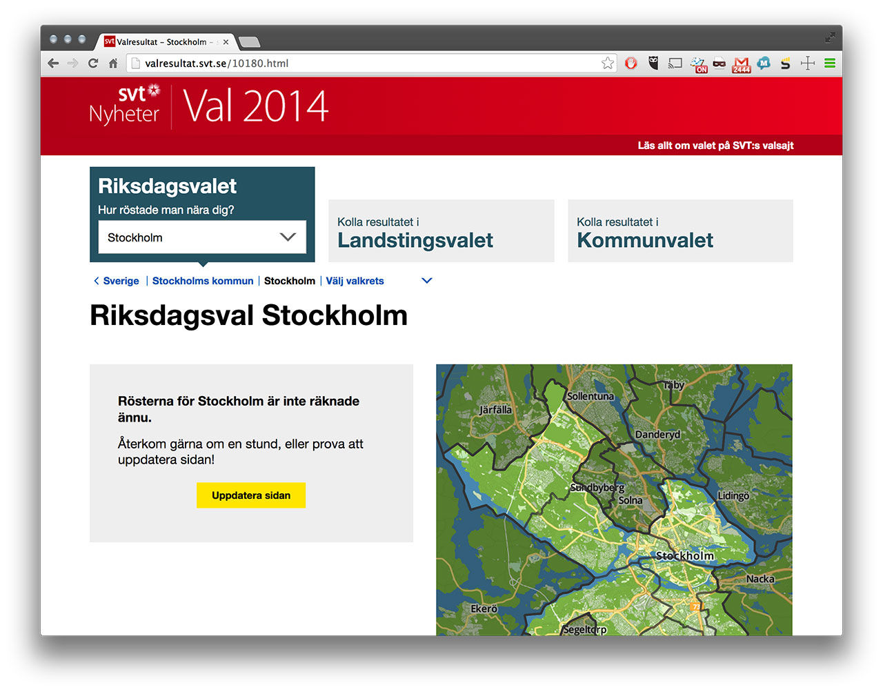 SVT visar valresultatet på ny site