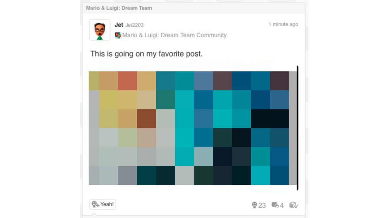 Snusk letar sig ut på Miiverse