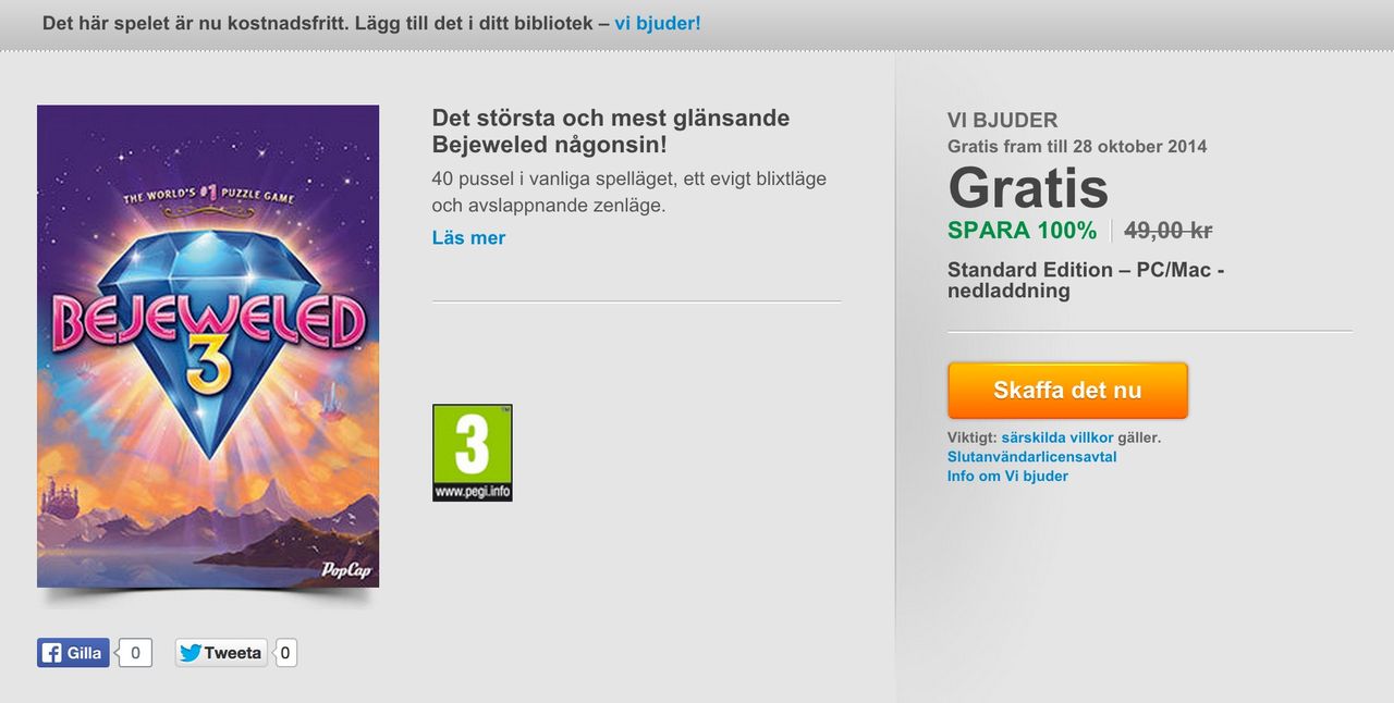 EA bjuder på Bejeweled 3