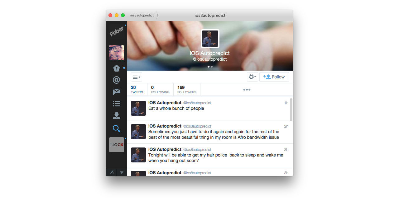 Tweets skrivna helt av iOS 8