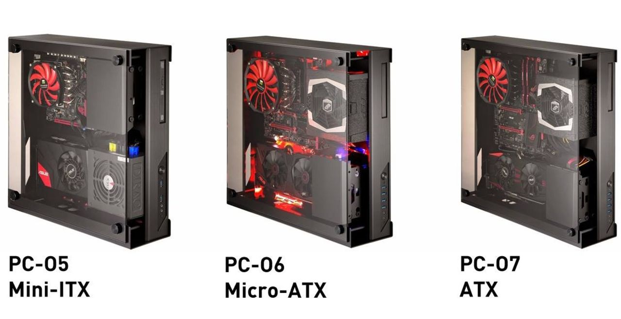 Lian Li mini-ITX PC-05, micro-ATX PC-06 och ATX PC-07