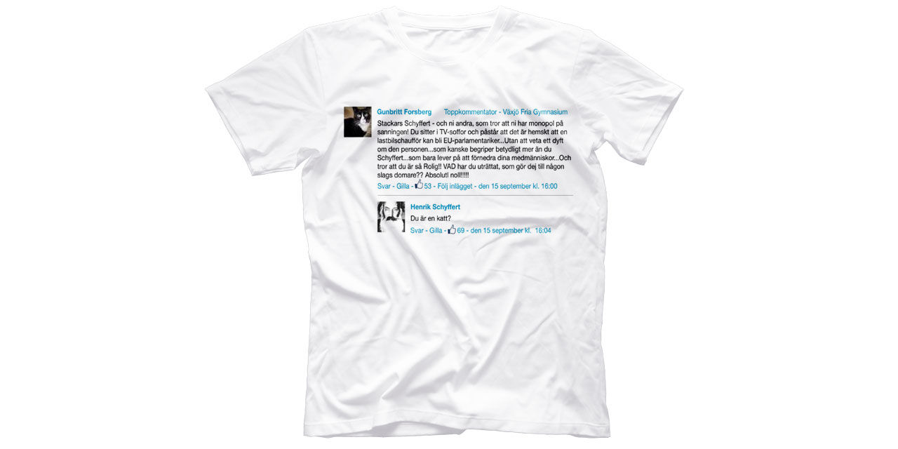 T-shirts med statusuppdateringar