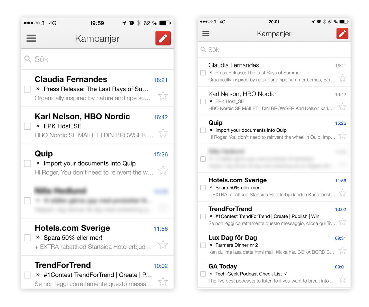 Gmail uppdateras för iPhone 6 och 6 Plus