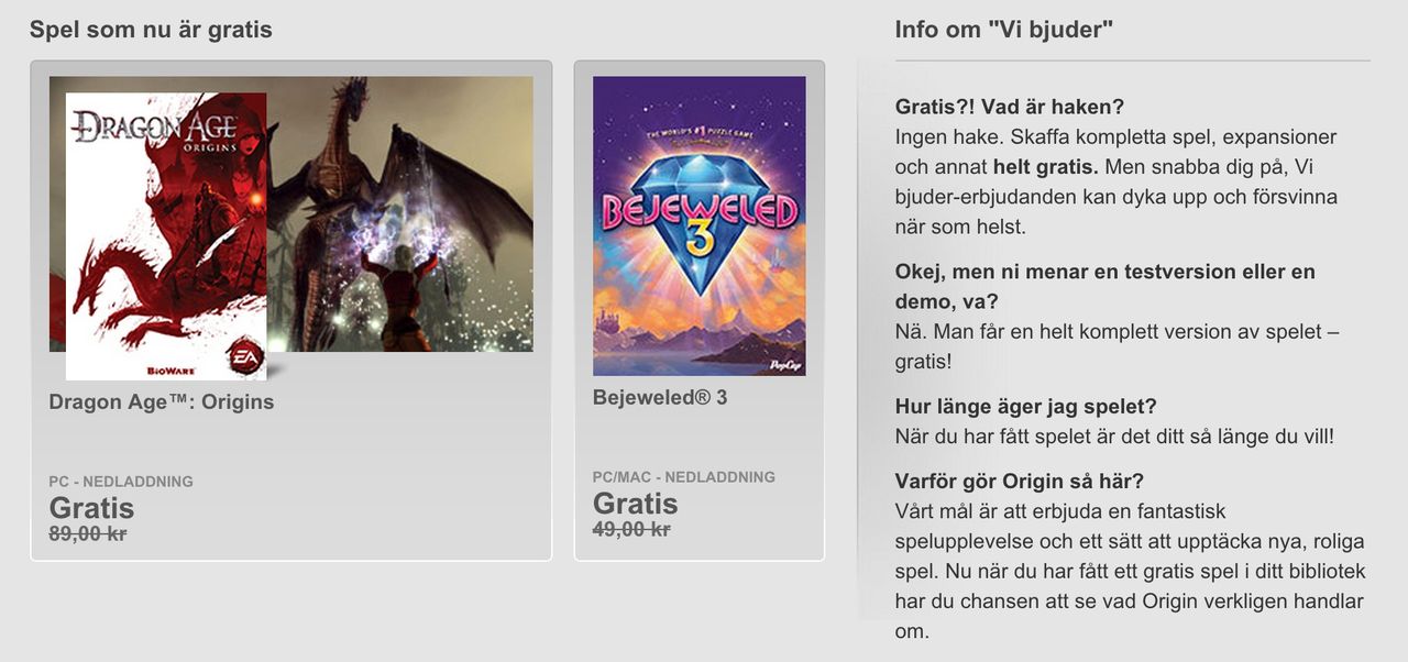 EA bjuder på Dragon Age: Origins