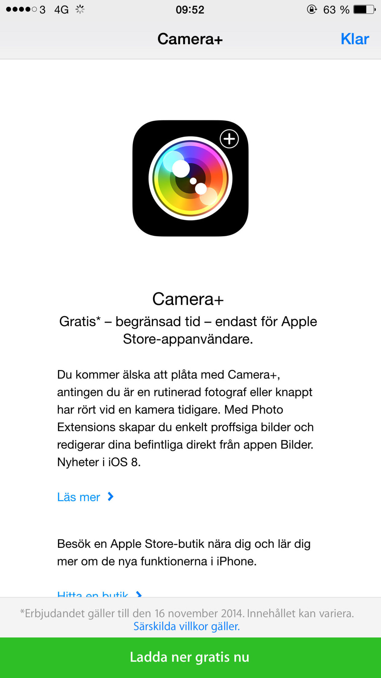 Ladda hem Camera+ gratis
