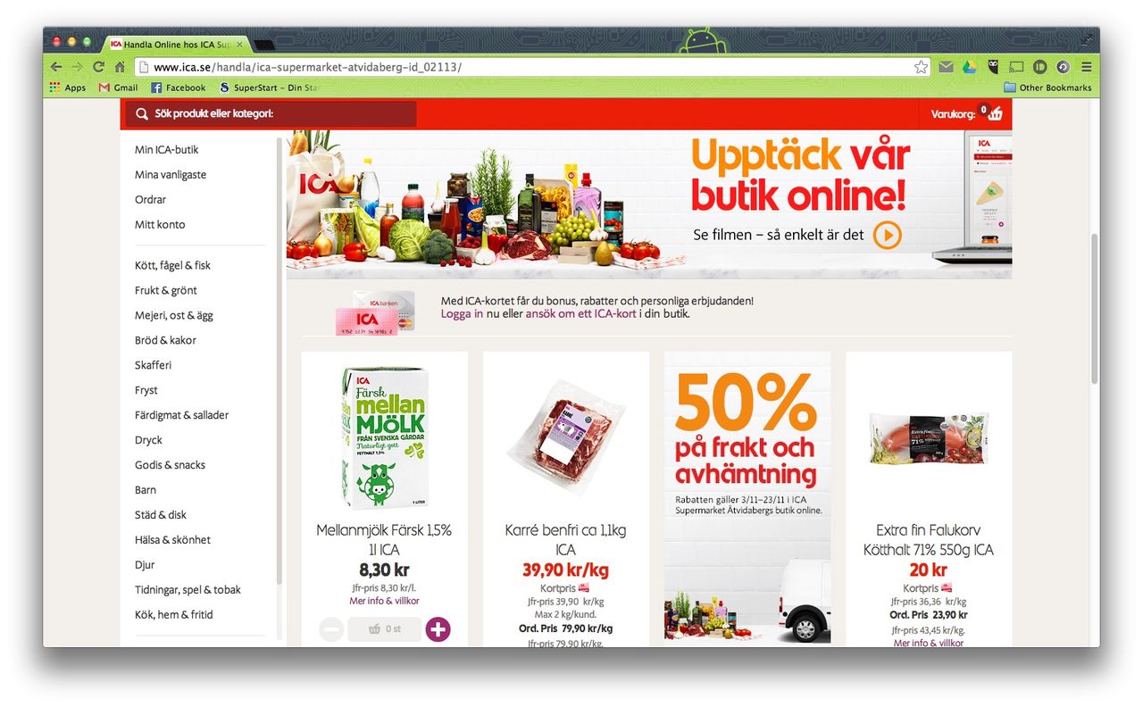 Nu har ICA kickat igång sin ehandel