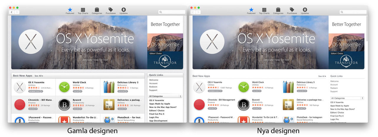 Mac App Store uppdateras
