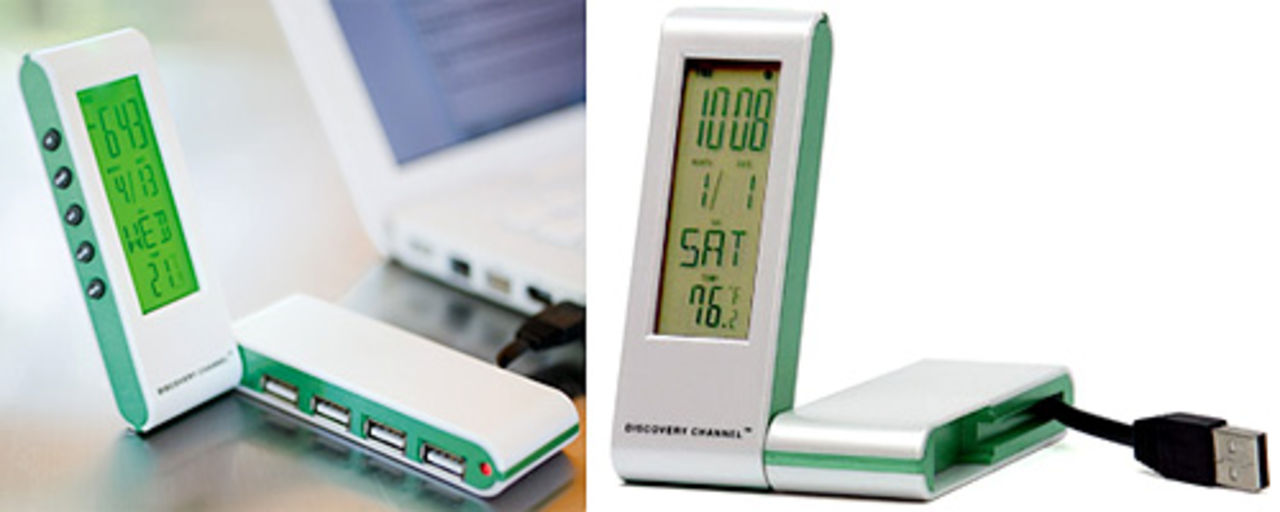 USB-hub med klocka
