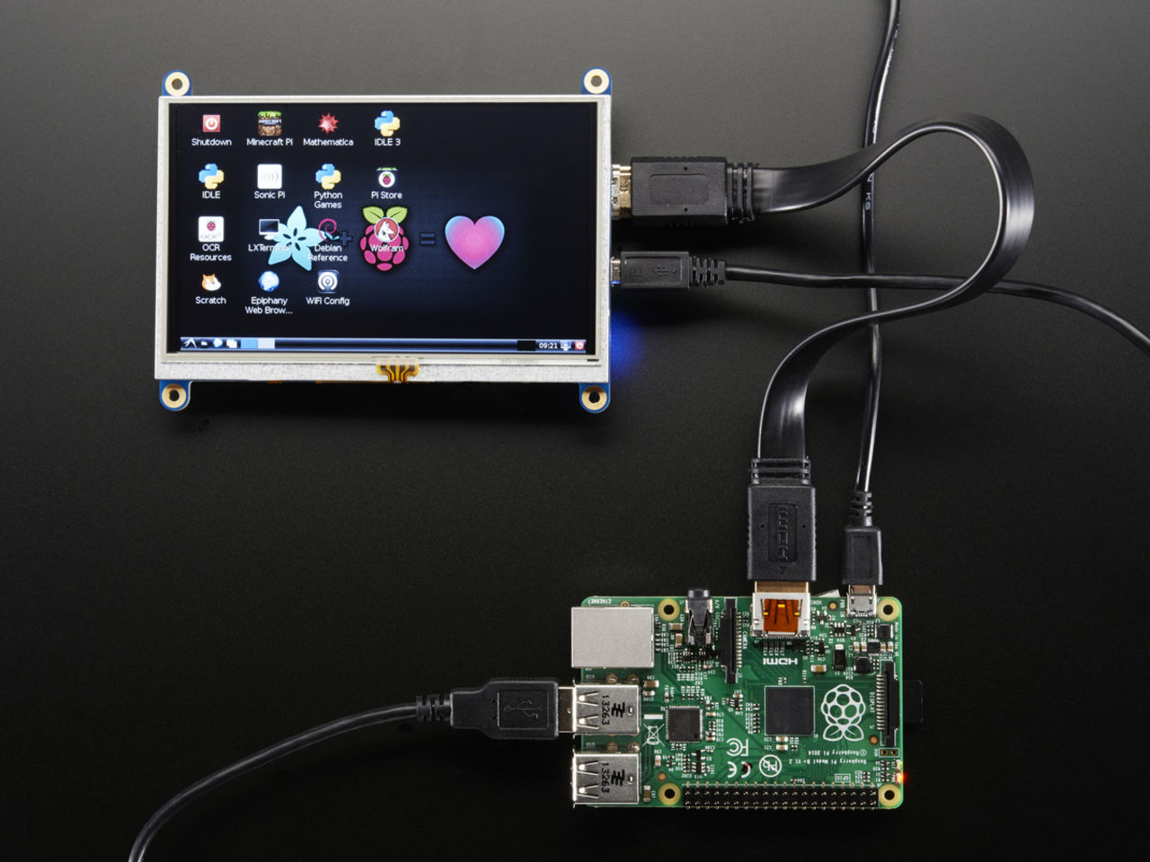 Liten pekskärm för Raspberry Pi