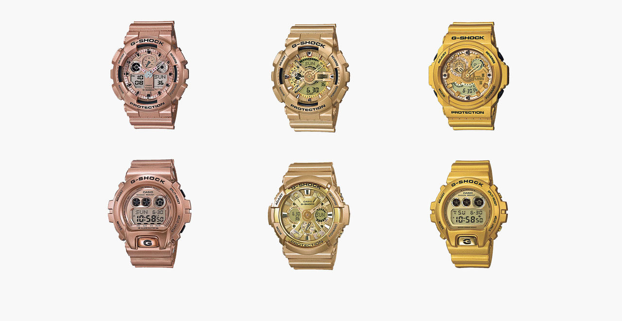 Guldiga armbandsur från G-Shock