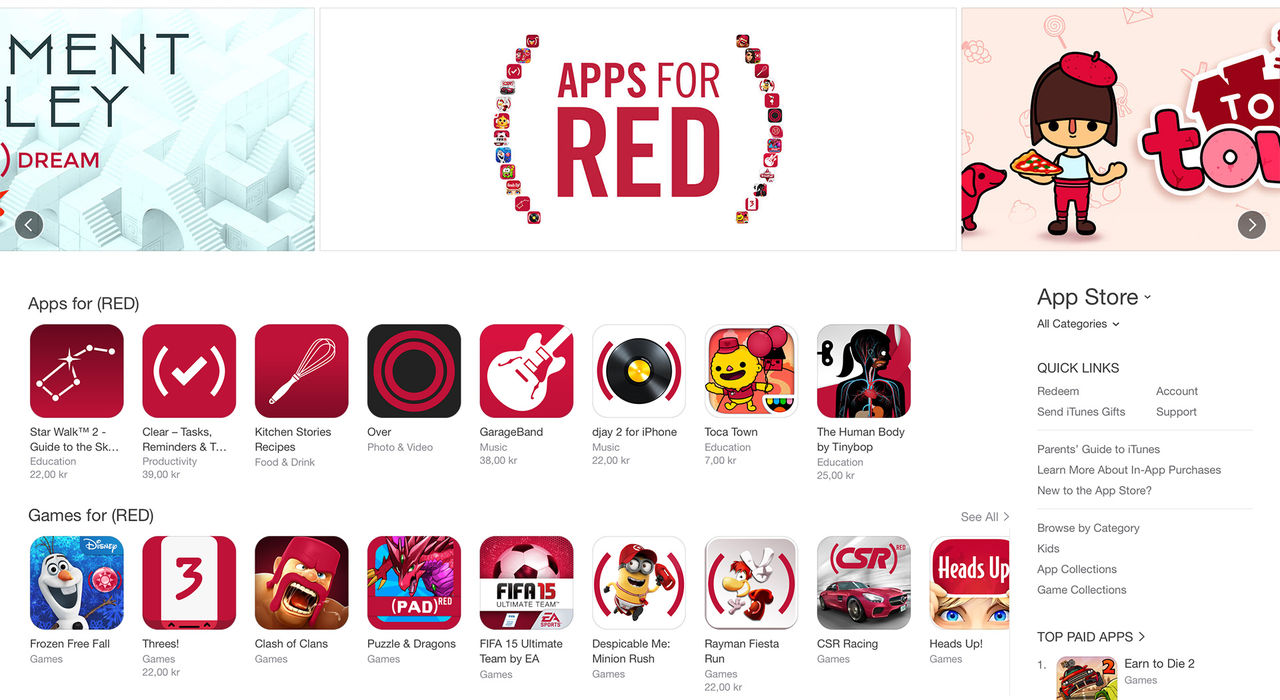 Handla i App Store och stöd AIDS-forskningen