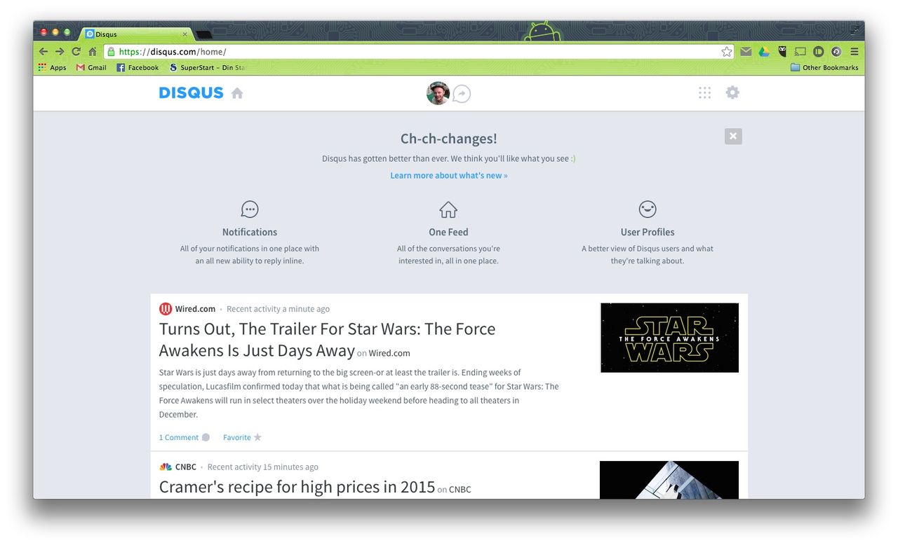 Disqus uppdaterar lite