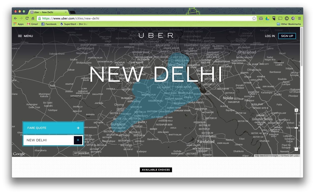 Uber förbjuds i Indien