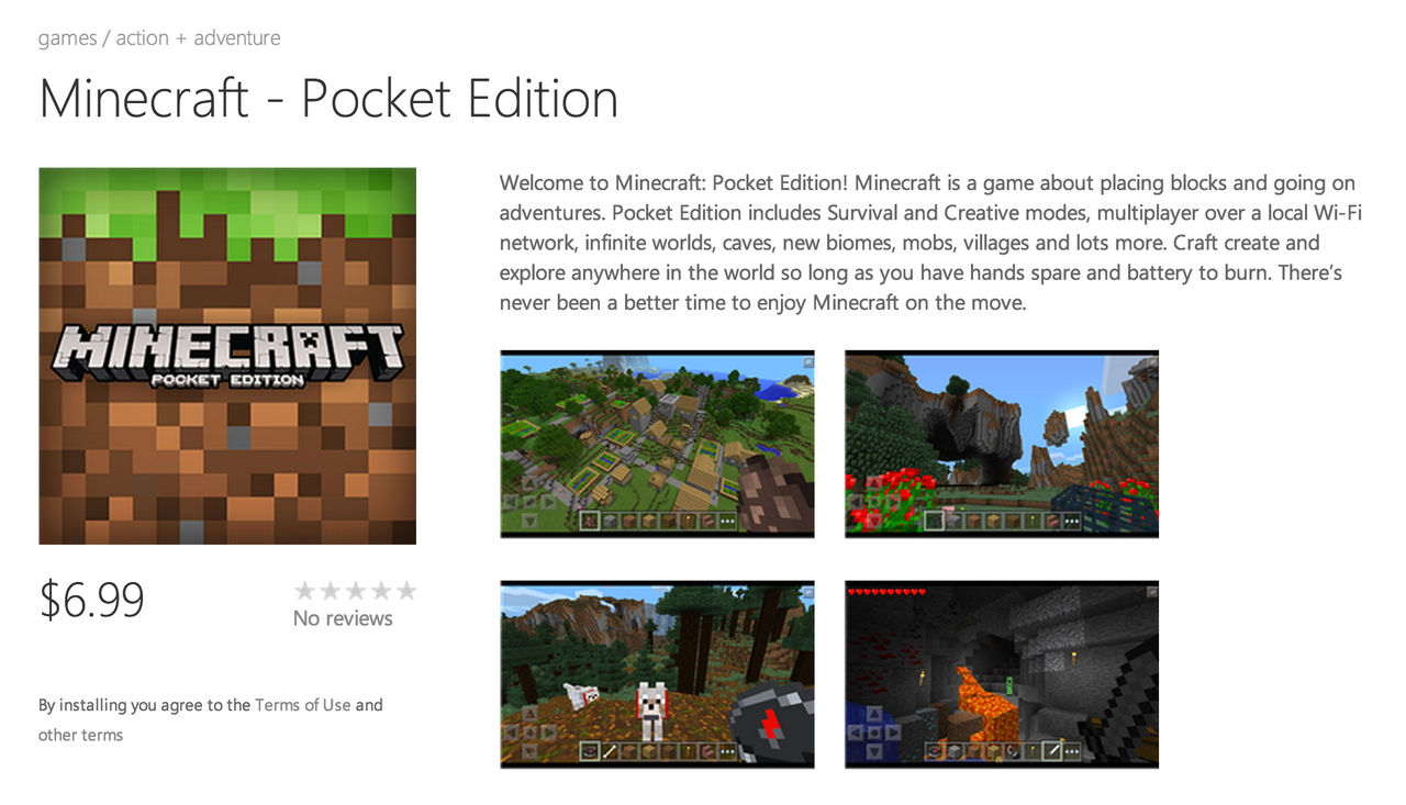 Minecraft nu även för Windows Phone