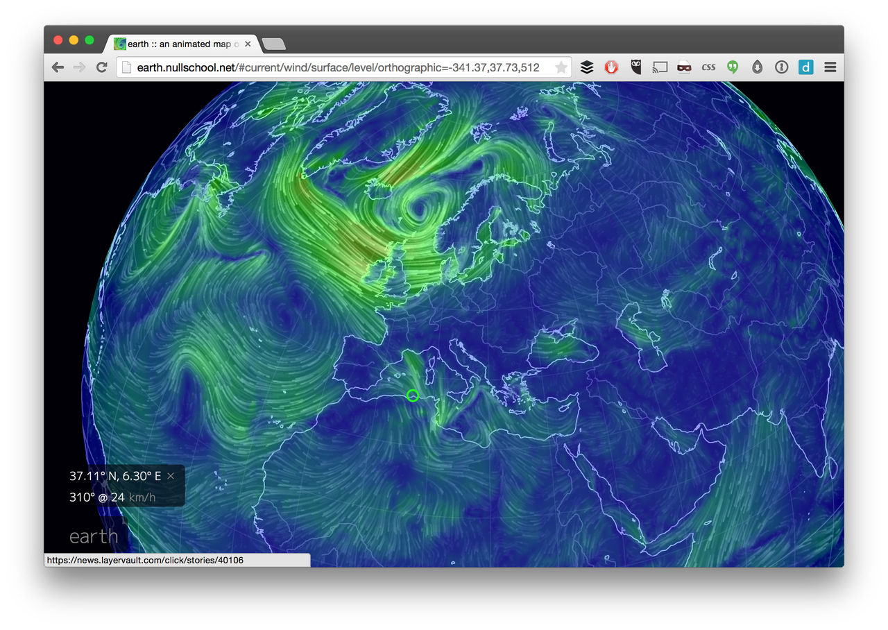 Se vinden blåsa över jorden