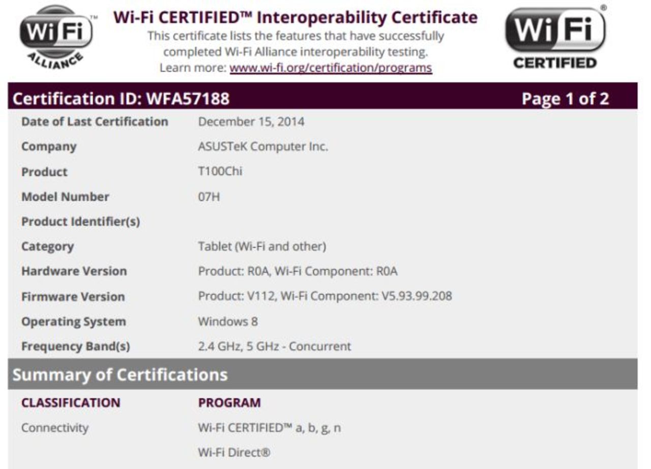 Asus planerar ny variant av Transformer Book T100
