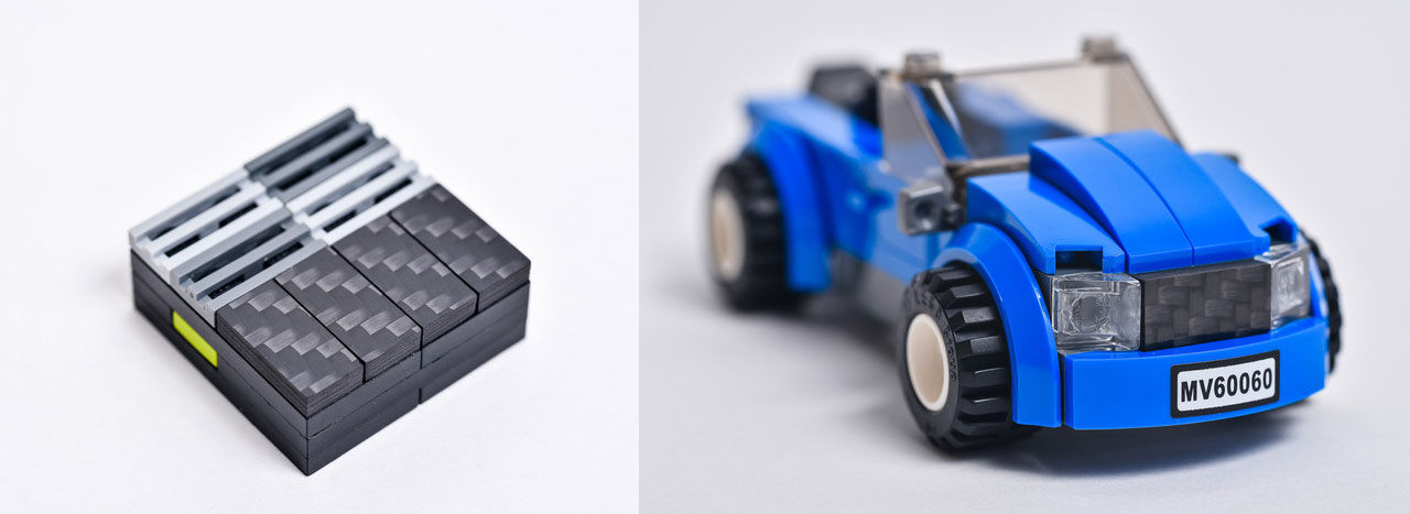 Lego med kolfiberdetaljer