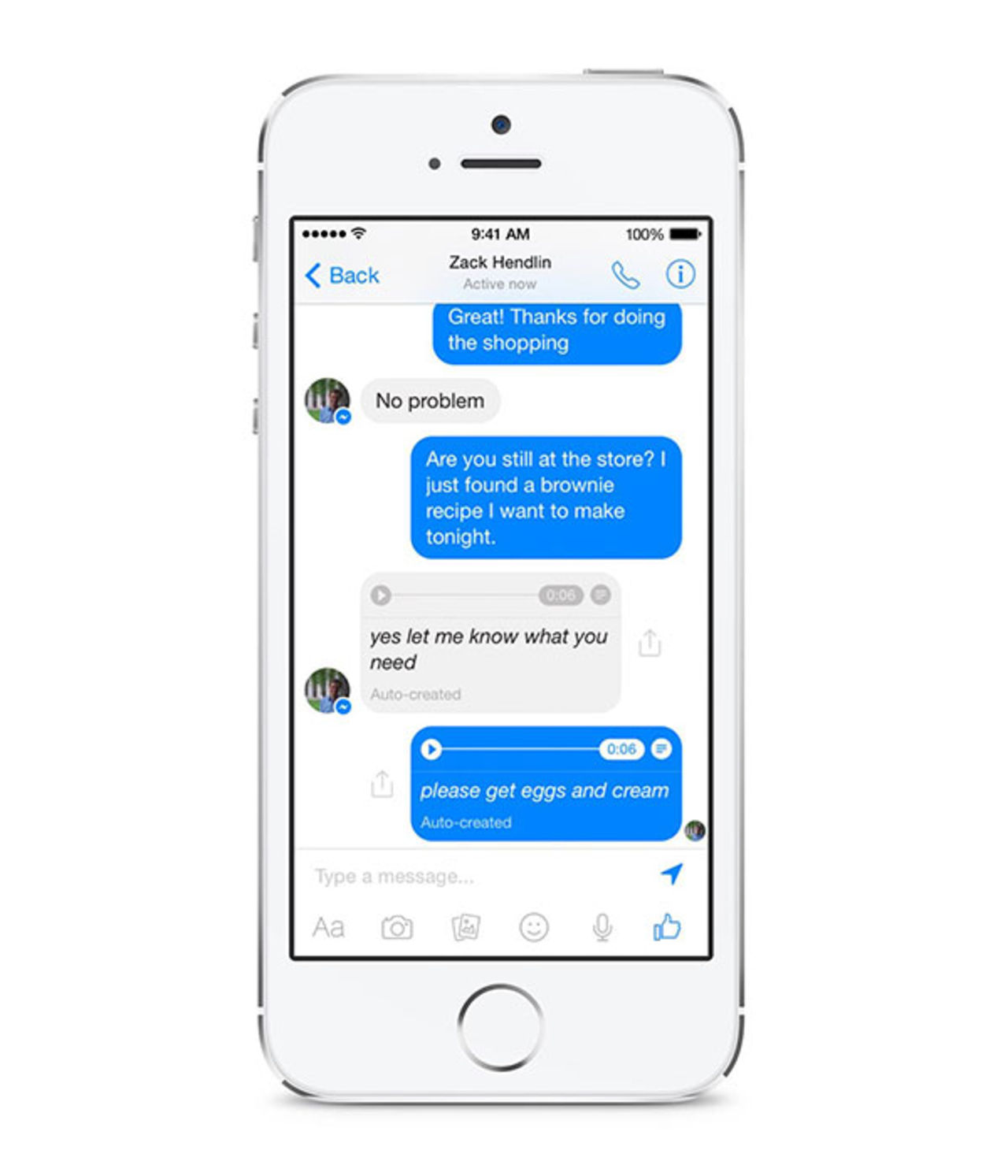 Facebook Messenger testar tal-till-text-funktion